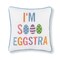 Eggstra Embroidered Small/Petite Spring Easter Themed Accent Pillow, 10" x 10"